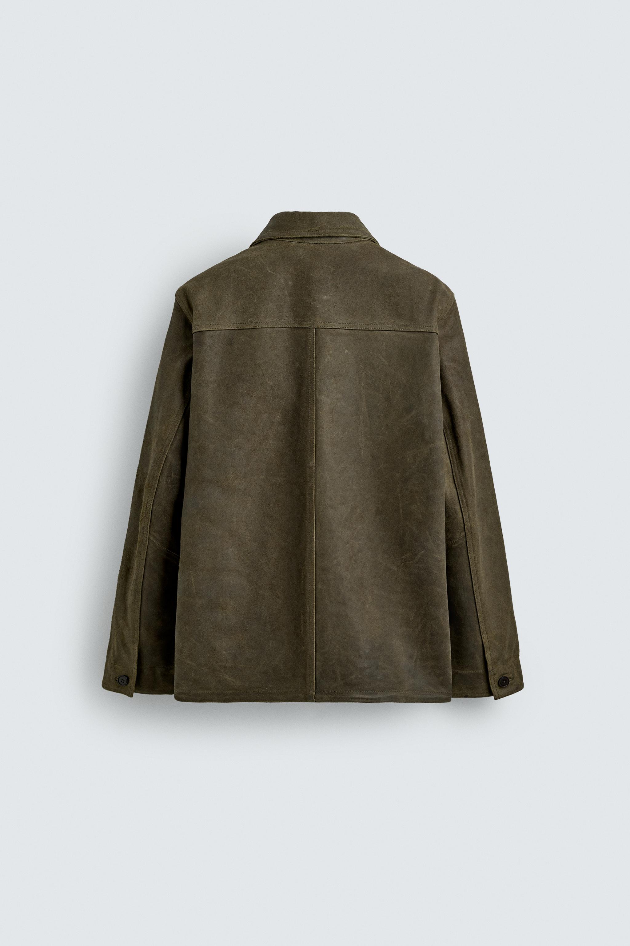 VINTAGE EFFECT SUEDE LEATHER JACKET